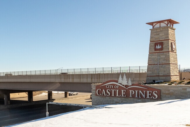 Castle Pines is visible as you drive south on Interstate 25.