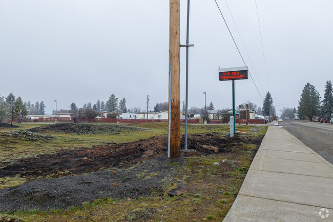 Hallett Elementary has a digital front sign on the road.