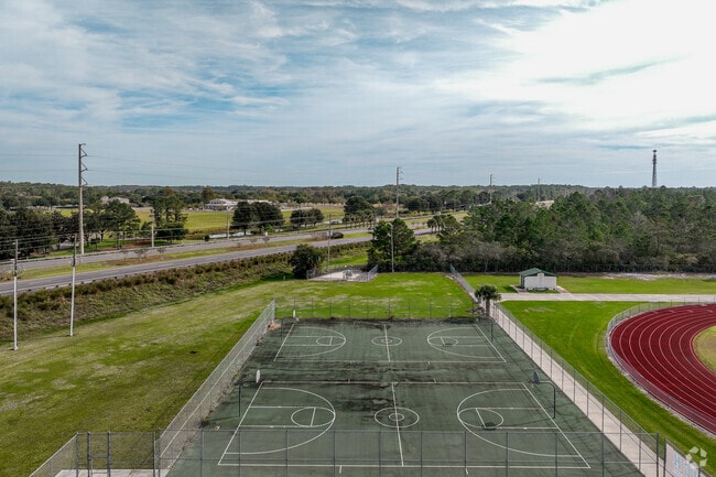 A look inside Harmony High Schools full court basketball court.