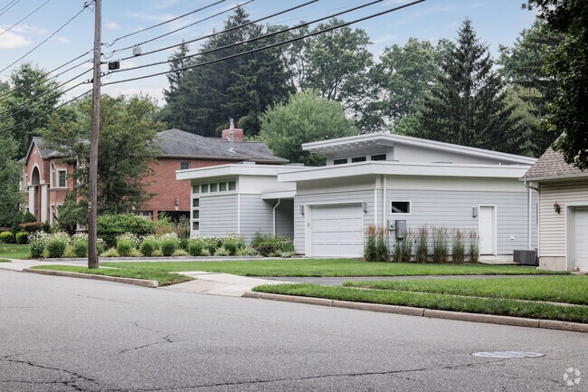 Well-kept lawns and houses are the norm in Alpine, New Jersey.
