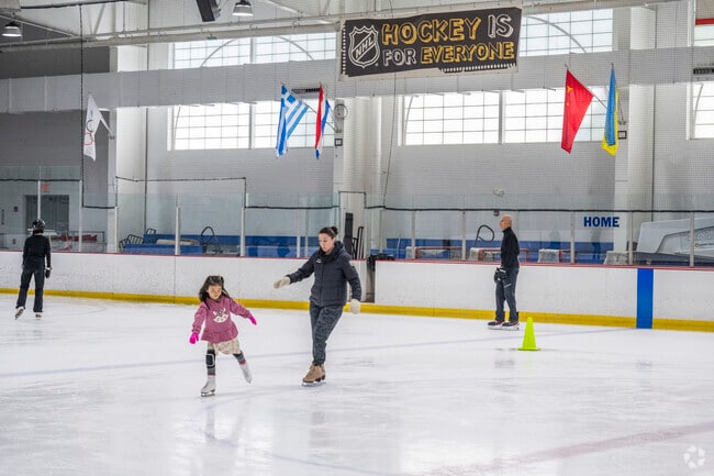 The indoor ice rink at Bethpage Community Park offers year round access.
