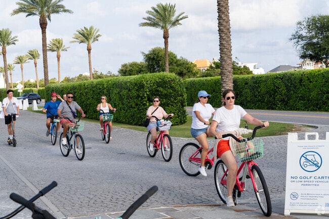 The scenic biking trails in Alys Beach connect residents to nature and coastal beauty.