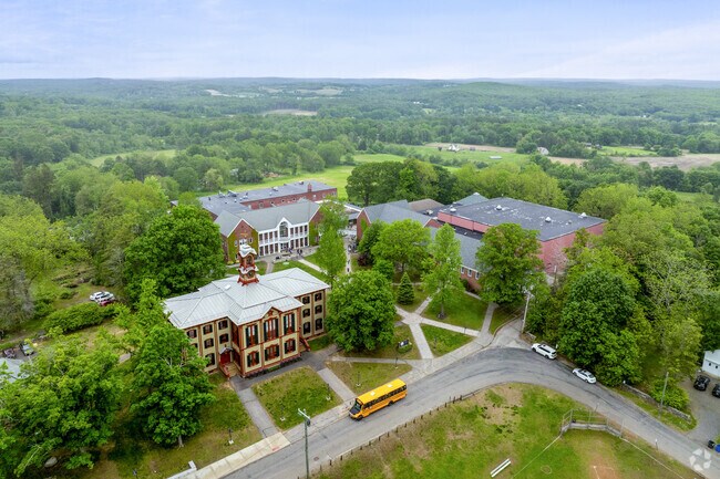 The Woodstock Academy, near Union, is a private high school serving about 1,000 students in grades 9 through 12.