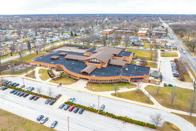 Thomas J Jefferson Elementary School features a red brick design.