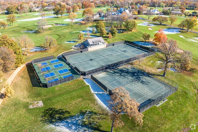 Inside of the Glen View golf club there are tennis courts and other amenities for members.