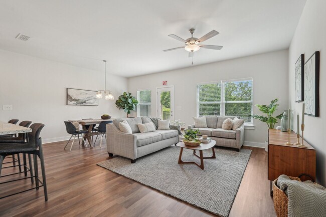A refined living area offering a graceful view of the homes entryway.