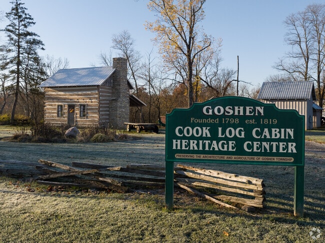 Originally built in 1803, this cabin was home to Goshen's Cook family for over 100 years.
