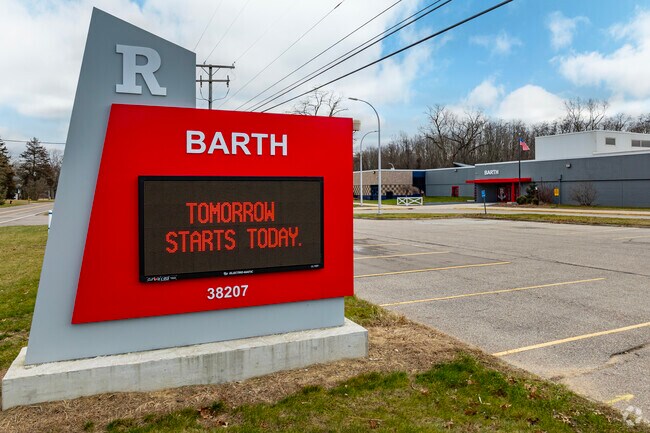 Front sign at Barth Elementary School in Romulus.