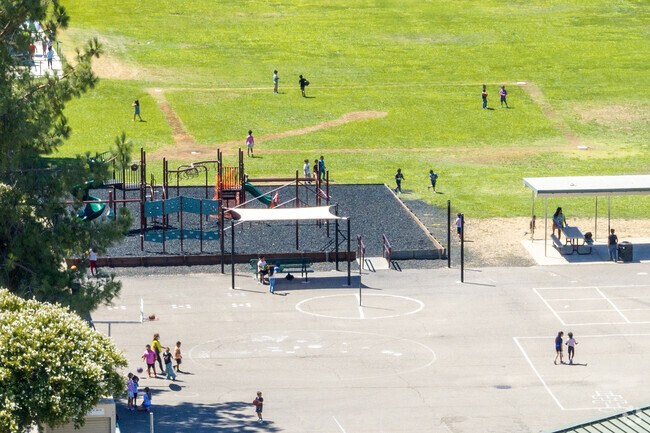 The playground at Pioneer Elementary School in Merced.