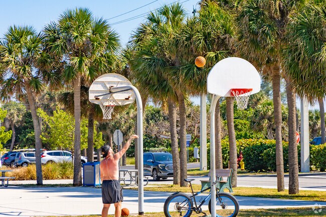 Sewall's Point local practicing his jump shot on one of the many courses in the neighborhood.
