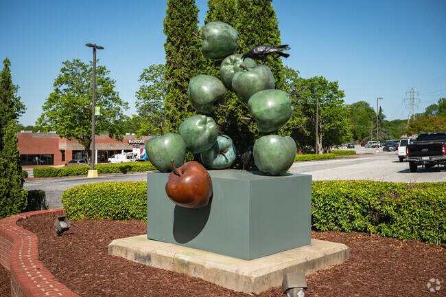 The Hillcrest shopping center has some interesting sculptures.