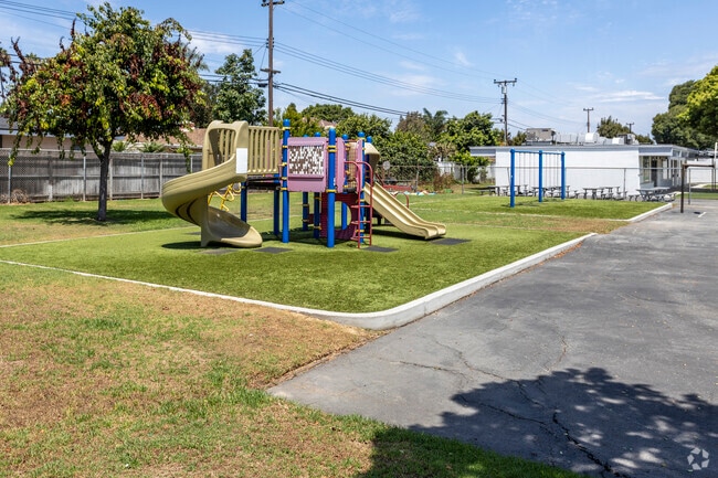 Students enjoy recess on the playground at California Elementary School in Costa Mesa.