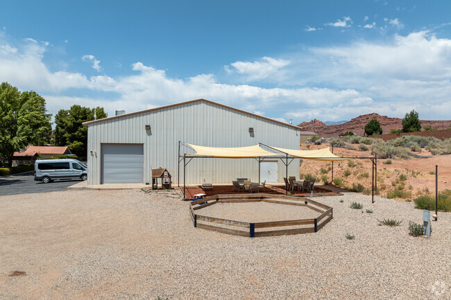 Outdoor seating is available to students attending Westside Christian School.