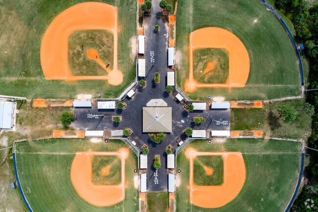 Buckingham Community Park features four separate baseball fields.