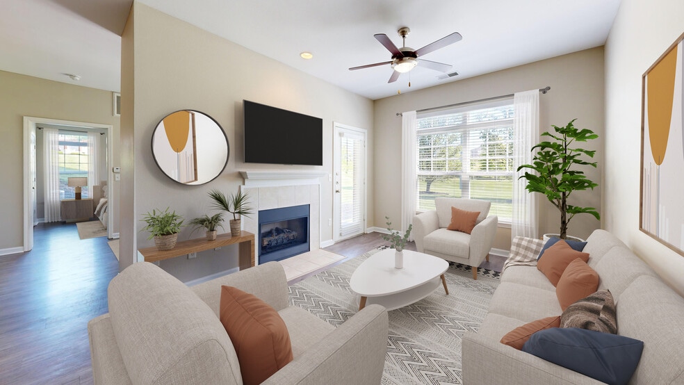 Living Room with Fire Place