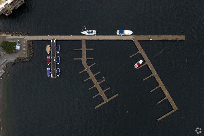 Bird's-eye view of the Kirkland City Dock near Everest.
