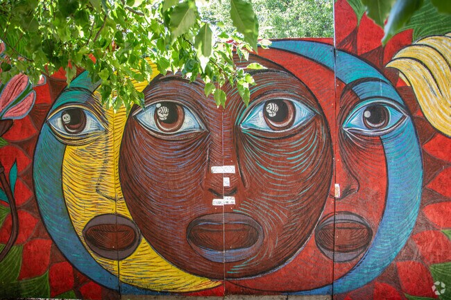 The Patten neighborhood is rich with Native American history and artwork depicts the stories.