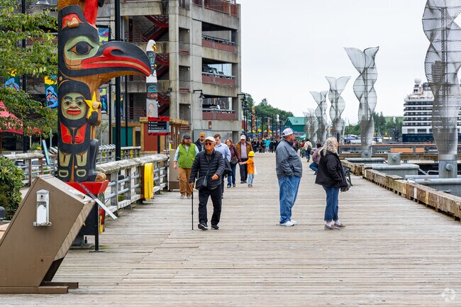 Many tourists arrive during the Summer months for festivals around Downtown Juneau.
