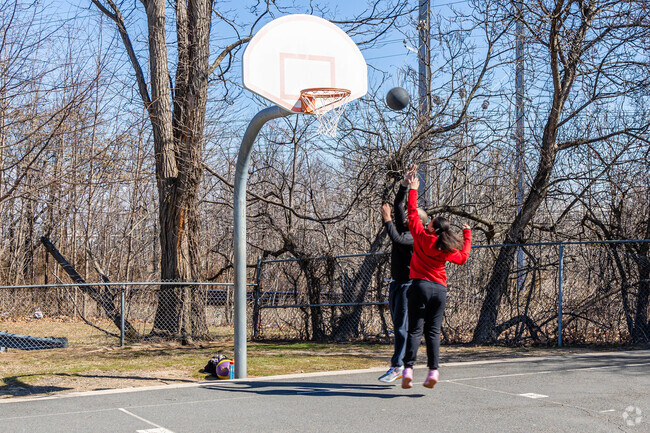 Francis Street Park has a playground and basketball court a short walk from most homes.