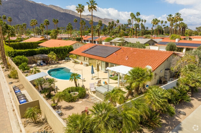 Homes in Sonora Sunrise boast private pools, cozy patios, and desert charm in Palm Springs.