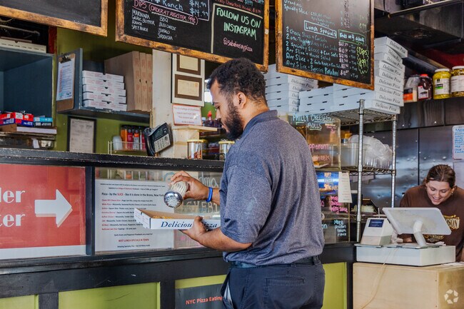 Sabitinos in Radcliffeborough is the best place to get a slice of pizza in the neighborhood.