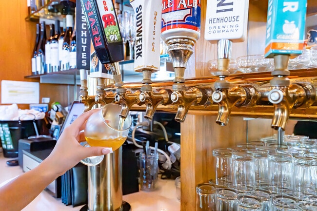 Waterfront locals enjoy craft beer at Pub Republic.