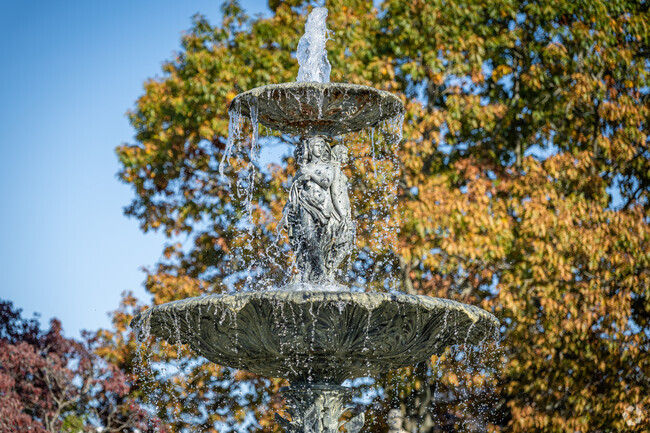 Delight in the soothing sounds and sights of a water fountain sculpture in the heart of Taunton.
