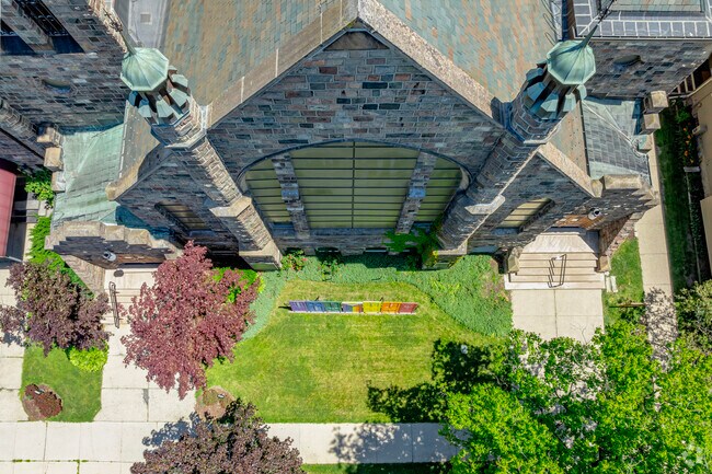 Bethlehem United Church of Christ highlights inclusivity in Germantown with a rainbow art piece.