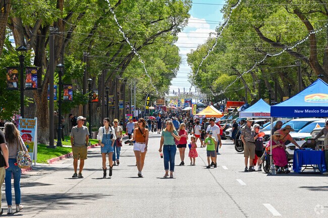Crowds gather at the New Mexico State Fair at Expo New Mexico.