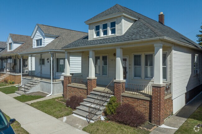Hamtramck's formidable Bungalows sit close to the street.