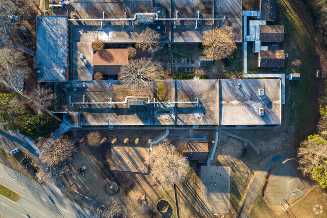 You can see the playground from the aerial view at General Greene Elementary School.