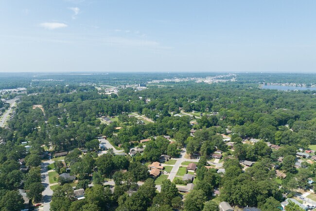 Aerial of the quaint neighborhood of Collegeville located in Little Rock, Arkansas.
