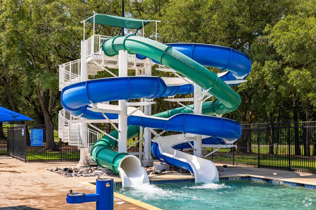 Greenview Park features a water park with slides for summer fun in Columbia.