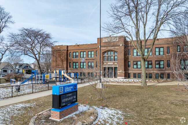 The entrance signage at Zablocki School.