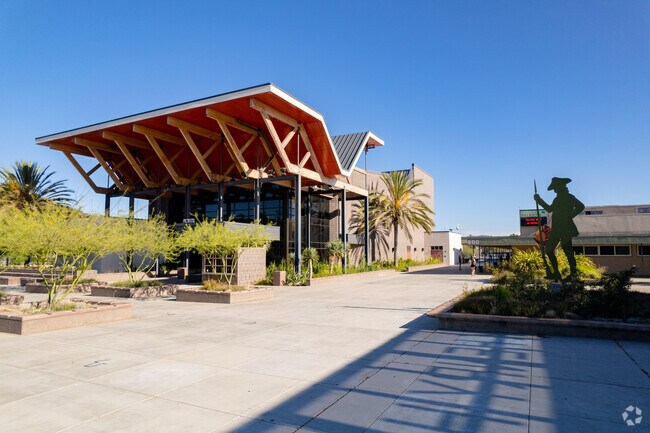 Main building architecture of Patrick Henry High School.
