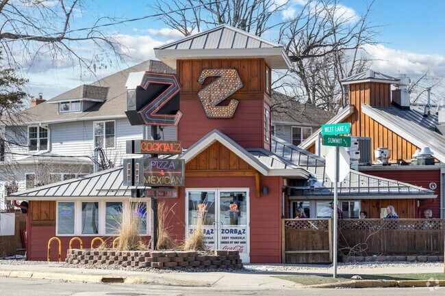 Zorbaz on the Lake was established in 1969 and features Mexican food and great pizza.