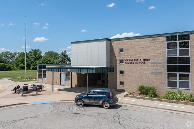 Muir Middle School's main entrance.