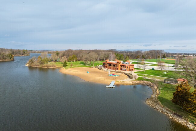 Lake Storey Park features a public beach and nature center around the lake.