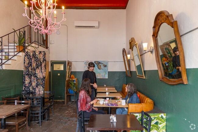 The romantic setting of Cafe Passe is just minutes from Armory Park.