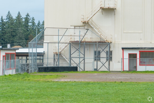 Students at Clackamas Academy on Industrial Sciences can play on the baseball court on 12th St.