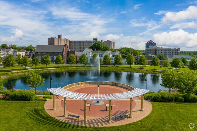 Scenic pond view at Cool Spring Park in Cool Spring-Tilton Park.