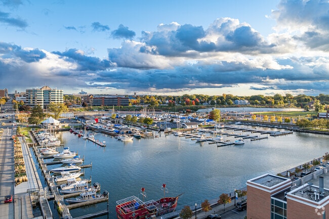 A few blocks away from the Lakeside neighborhood, you can rent a boat at the Erie marina.