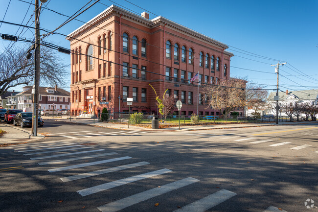 A beautiful brick building of Webster School located in Providence.