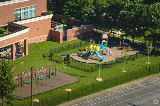 Students can enjoy the playground during recess at Battle Academy.