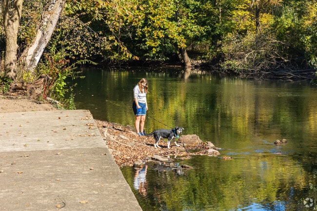 Studebaker Park has river access that residents and their pets love in Baker Park.