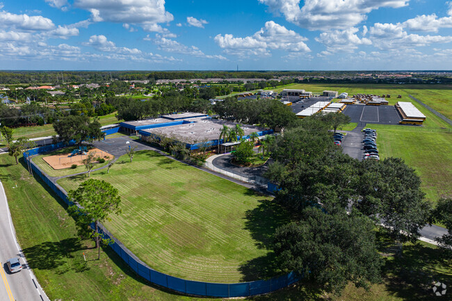 Buckingham Exceptional Student Center has a field for outdoor activities.