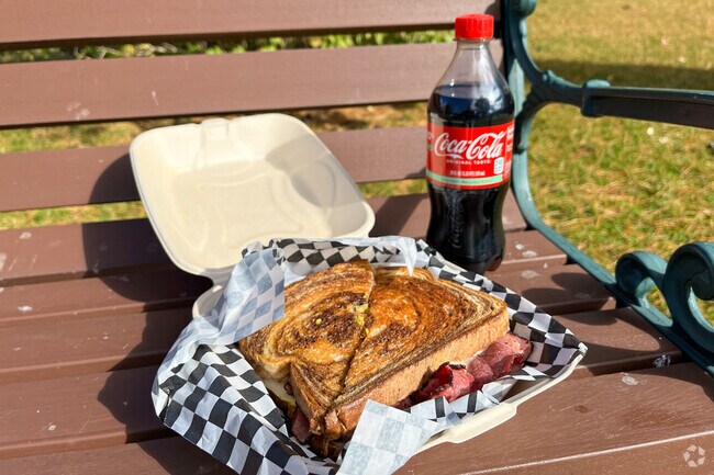 While in the Amherst neighborhood, enjoy a pastrami sandwich from Moulton Market.