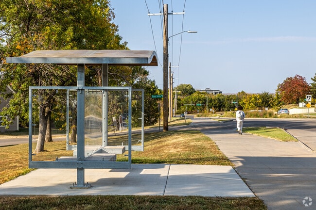 The ATA Bus runs through Blue Hills and has a stop along N Manhattan Ave.