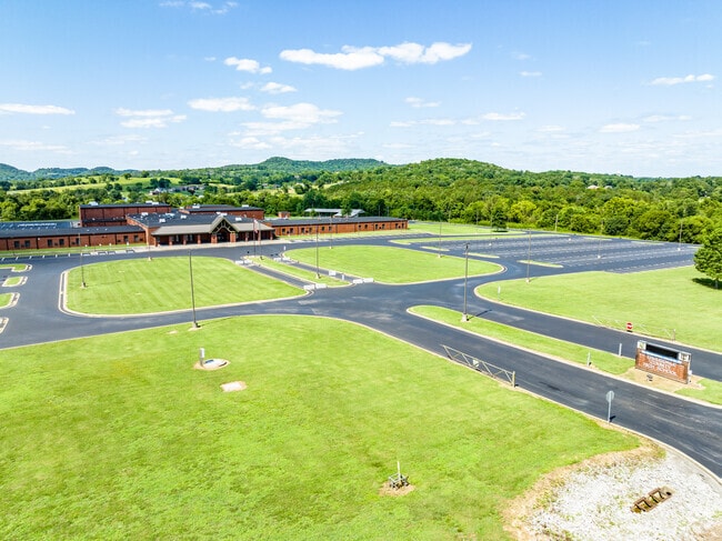 The parking lot of Trousdale County High School in Trousdale County