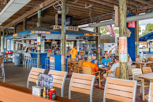 The Shed is the perfect spot for a drink and watch a sunset Cypress Village at Sugarmill Woods.